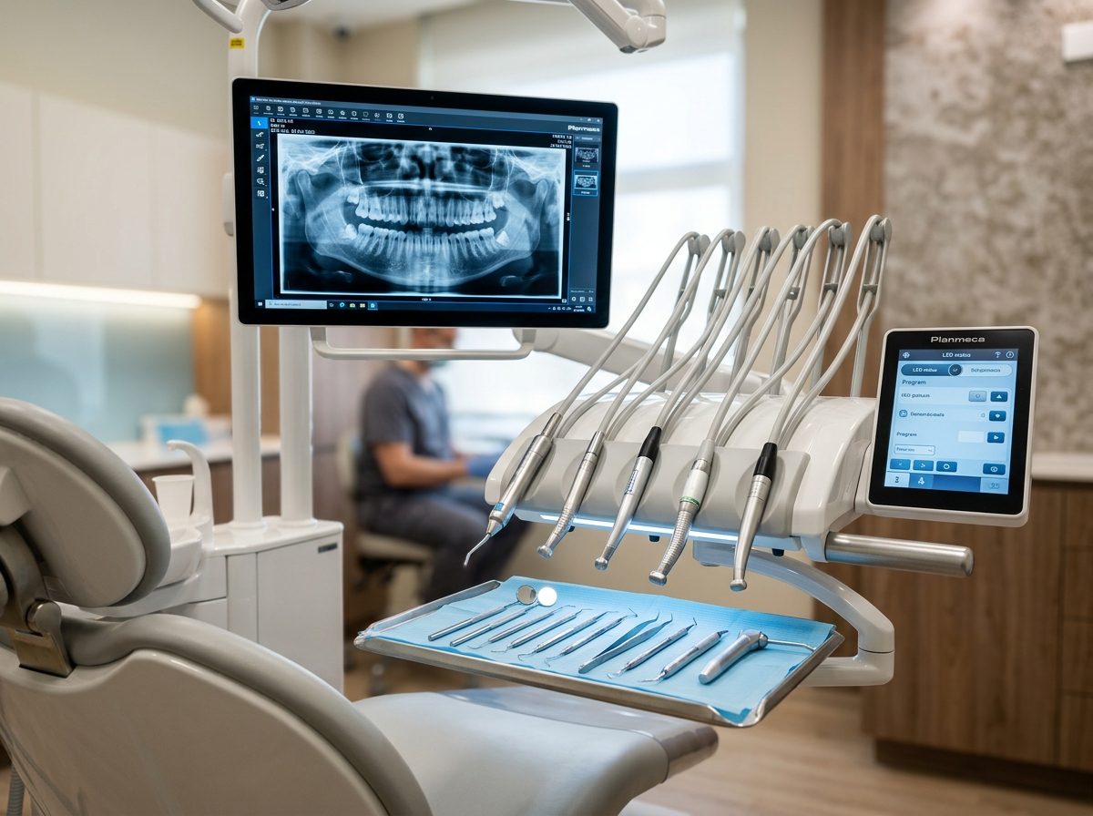 Aparatură stomatologică avansată utilizată pentru diagnostice precise și tratamente fără durere
